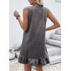 image:imageDokotoo Denim Dress for Women Spring Summer Sleeveless V Neck Ruffle Hem Lightweight Casual ALine Mini Jean DressesGrey