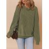 image:imageDokotoo Hoodies for Women 2026 Casual Oversized Hoodie Long Sleeve Sweatshirt Solid Pullover Ribbed Knit TopsAjungle Green