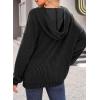 image:imageDokotoo Hoodies for Women 2026 Casual Oversized Hoodie Long Sleeve Sweatshirt Solid Pullover Ribbed Knit TopsBlack