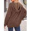 image:imageDokotoo Hoodies for Women 2026 Casual Oversized Hoodie Long Sleeve Sweatshirt Solid Pullover Ribbed Knit TopsChocolate Brown