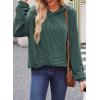 image:imageDokotoo Hoodies for Women 2026 Casual Oversized Hoodie Long Sleeve Sweatshirt Solid Pullover Ribbed Knit TopsEvergreen