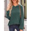image:imageDokotoo Hoodies for Women 2026 Casual Oversized Hoodie Long Sleeve Sweatshirt Solid Pullover Ribbed Knit TopsEvergreen