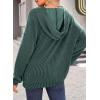 image:imageDokotoo Hoodies for Women 2026 Casual Oversized Hoodie Long Sleeve Sweatshirt Solid Pullover Ribbed Knit TopsEvergreen