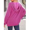 image:imageDokotoo Hoodies for Women 2026 Casual Oversized Hoodie Long Sleeve Sweatshirt Solid Pullover Ribbed Knit TopsRose Red