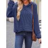 image:imageDokotoo Hoodies for Women 2026 Casual Oversized Hoodie Long Sleeve Sweatshirt Solid Pullover Ribbed Knit TopsSail Blue