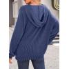image:imageDokotoo Hoodies for Women 2026 Casual Oversized Hoodie Long Sleeve Sweatshirt Solid Pullover Ribbed Knit TopsSail Blue