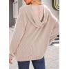 image:imageDokotoo Hoodies for Women 2026 Casual Oversized Hoodie Long Sleeve Sweatshirt Solid Pullover Ribbed Knit TopsSmoke Gray