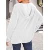 image:imageDokotoo Hoodies for Women 2026 Casual Oversized Hoodie Long Sleeve Sweatshirt Solid Pullover Ribbed Knit TopsWhite
