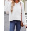image:imageDokotoo Hoodies for Women 2026 Casual Oversized Hoodie Long Sleeve Sweatshirt Solid Pullover Ribbed Knit TopsWhite