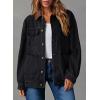 image:imageDokotoo Jean Jacket Women Trendy Fall Fashion Long Sleeve Denim Jacket Corduroy Collar Barn Jackets Oversized Coat 2025Black