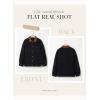 image:imageDokotoo Jean Jacket Women Trendy Fall Fashion Long Sleeve Denim Jacket Corduroy Collar Barn Jackets Oversized Coat 2025Black