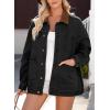 image:imageDokotoo Jean Jacket Women Trendy Fall Fashion Long Sleeve Denim Jacket Corduroy Collar Barn Jackets Oversized Coat 2025Black