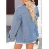 image:imageDokotoo Jean Jacket Women Trendy Fall Fashion Long Sleeve Denim Jacket Corduroy Collar Barn Jackets Oversized Coat 2025Sky Blue