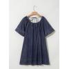 image:imageDokotoo Lightweight Flowy Denim Dress for Women 2026 Square Neck Short Sleeve Dresses Tie Knot Front Cotton Jean DressDirty Blue