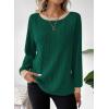 image:imageDokotoo Long Sleeve Shirts for Women Casual Fashion Loose Fit Womens Tops Crewneck Basic Pullover TunicsBlackish Green