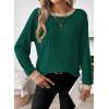 image:imageDokotoo Long Sleeve Shirts for Women Casual Fashion Loose Fit Womens Tops Crewneck Basic Pullover TunicsBlackish Green