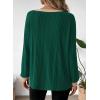 image:imageDokotoo Long Sleeve Shirts for Women Casual Fashion Loose Fit Womens Tops Crewneck Basic Pullover TunicsBlackish Green