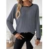 image:imageDokotoo Long Sleeve Shirts for Women Casual Fashion Loose Fit Womens Tops Crewneck Basic Pullover TunicsDark Grey