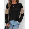 image:imageDokotoo Oversized Crewneck Sweatshirt for Women Long Sleeve Soft Knit Tops Striped Contrast Tunic Shirts Fall Winter ClothesBlack