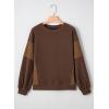 image:imageDokotoo Oversized Crewneck Sweatshirt for Women Long Sleeve Soft Knit Tops Striped Contrast Tunic Shirts Fall Winter ClothesChocolate Brown