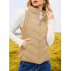 image:imageDokotoo Puffer Vest Women Sleeveless Zip Up Outerwear Stand Collar Quilted Vest Warm Winter Jackets Coats with PocketKhaki