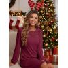 image:imageDokotoo Spring Dresses for Women 2026 Crochet Lace Neck Long Sleeve A Line Shift Dress Flowy Swing Mini DressBurgundy