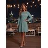 image:imageDokotoo Spring Dresses for Women 2026 Crochet Lace Neck Long Sleeve A Line Shift Dress Flowy Swing Mini DressCanton
