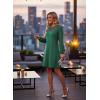 image:imageDokotoo Spring Dresses for Women 2026 Crochet Lace Neck Long Sleeve A Line Shift Dress Flowy Swing Mini DressKelly Green