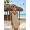 image:imageDokotoo Summer Dresses for Women 2026 Beach Vacation Sundress V Neck Embroidered Spaghetti Strap Beach Cover UpApricot Cream