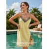 image:imageDokotoo Summer Dresses for Women 2026 Beach Vacation Sundress V Neck Embroidered Spaghetti Strap Beach Cover UpLemon Sorbetyellow