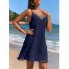 image:imageDokotoo Summer Dresses for Women 2026 Beach Vacation Sundress V Neck Embroidered Spaghetti Strap Beach Cover UpNavy Blue
