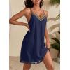 image:imageDokotoo Summer Dresses for Women 2026 Beach Vacation Sundress V Neck Embroidered Spaghetti Strap Beach Cover UpNavy Blue