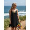 image:imageDokotoo Summer Dresses for Women 2026 Beach Vacation Sundress V Neck Embroidered Spaghetti Strap Beach Cover UpTropical Nightblack