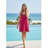 image:imageDokotoo Summer Dresses for Women 2026 Beach Vacation Sundress V Neck Embroidered Spaghetti Strap Beach Cover UpTropical Red