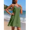 image:imageDokotoo Summer Dresses for Women 2026 Beach Vacation Sundress V Neck Embroidered Spaghetti Strap Beach Cover UpVineyard Green