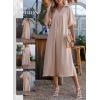 image:imageDokotoo Summer Dresses for Women 2026 Casual Dresses V Neck Puff Sleeve Empire Waist ALine Maxi DressOatmeal