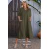 image:imageDokotoo Summer Dresses for Women 2026 Casual Dresses V Neck Puff Sleeve Empire Waist ALine Maxi DressVineyard Green