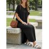 image:imageDokotoo Summer Dresses for Women 2026 Casual Maxi Dress V Neck Cap Sleeve Long Sundress with Pockets Beach VacationBlack