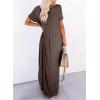 image:imageDokotoo Summer Dresses for Women 2026 Casual Maxi Dress V Neck Cap Sleeve Long Sundress with Pockets Beach VacationChicory Coffee