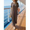 image:imageDokotoo Summer Dresses for Women 2026 Casual Maxi Dress V Neck Cap Sleeve Long Sundress with Pockets Beach VacationChicory Coffee