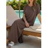 image:imageDokotoo Summer Dresses for Women 2026 Casual Maxi Dress V Neck Cap Sleeve Long Sundress with Pockets Beach VacationChicory Coffee