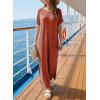 image:imageDokotoo Summer Dresses for Women 2026 Casual Maxi Dress V Neck Cap Sleeve Long Sundress with Pockets Beach VacationClay