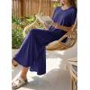 image:imageDokotoo Summer Dresses for Women 2026 Casual Maxi Dress V Neck Cap Sleeve Long Sundress with Pockets Beach VacationDark Blue