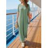 image:imageDokotoo Summer Dresses for Women 2026 Casual Maxi Dress V Neck Cap Sleeve Long Sundress with Pockets Beach VacationGrass Green