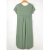image:imageDokotoo Summer Dresses for Women 2026 Casual Maxi Dress V Neck Cap Sleeve Long Sundress with Pockets Beach VacationGrass Green