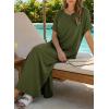 image:imageDokotoo Summer Dresses for Women 2026 Casual Maxi Dress V Neck Cap Sleeve Long Sundress with Pockets Beach VacationJungle Green