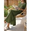 image:imageDokotoo Summer Dresses for Women 2026 Casual Maxi Dress V Neck Cap Sleeve Long Sundress with Pockets Beach VacationJungle Green