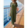 image:imageDokotoo Summer Dresses for Women 2026 Casual Maxi Dress V Neck Cap Sleeve Long Sundress with Pockets Beach VacationJungle Green