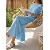 image:imageDokotoo Summer Dresses for Women 2026 Casual Maxi Dress V Neck Cap Sleeve Long Sundress with Pockets Beach VacationMist Blue