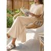 image:imageDokotoo Summer Dresses for Women 2026 Casual Maxi Dress V Neck Cap Sleeve Long Sundress with Pockets Beach VacationParchment